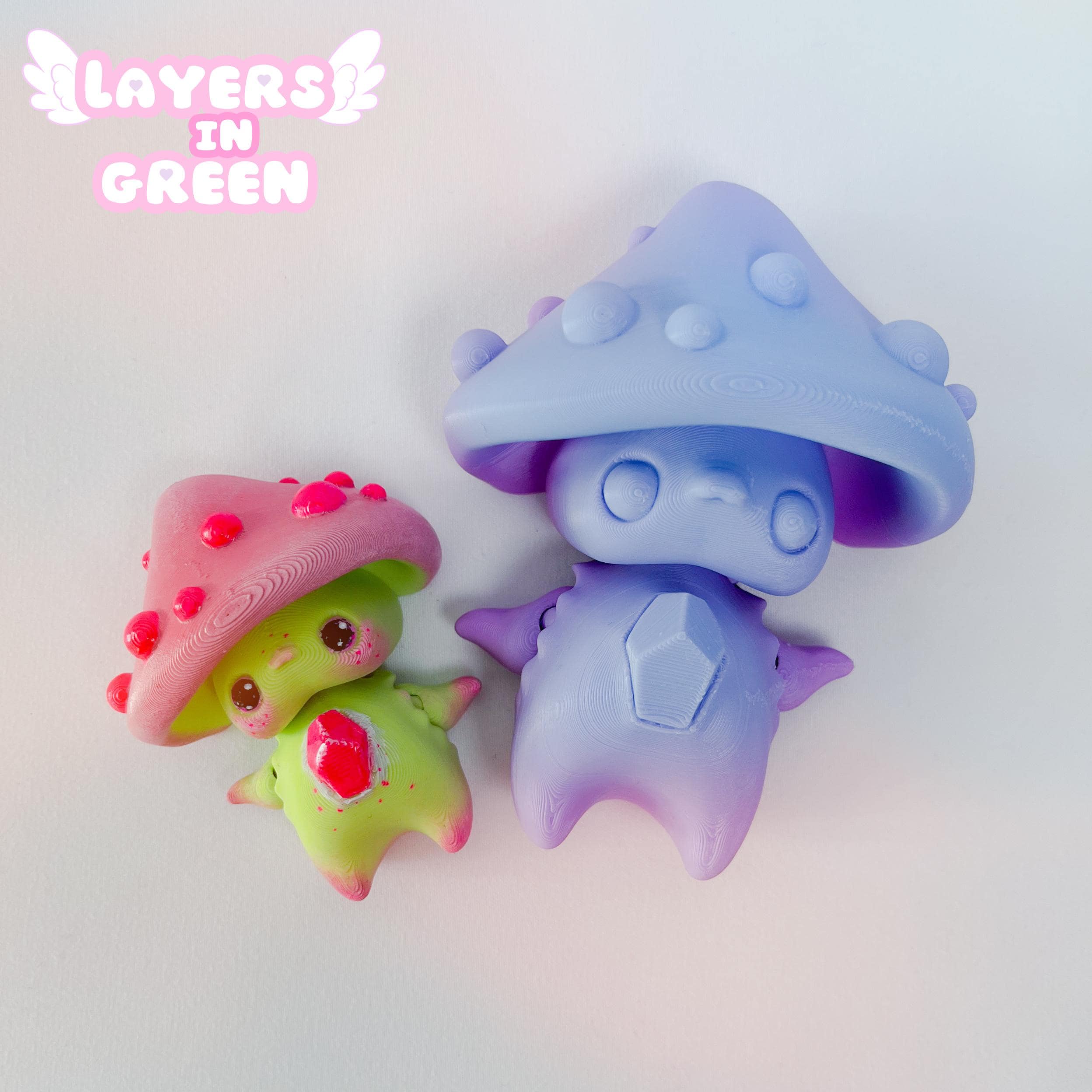 Mushroom Pixie, Fidget, Keychain, .STL File for 3d Printing, Chibi