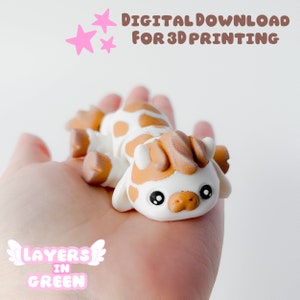 Cute Cow, .STL file for 3d printing, articulated, cute pet flexi, print-in-place, 3d printing files