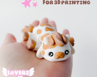 Cute Cow, .STL file for 3d printing, articulated, cute pet flexi, print-in-place, 3d printing files