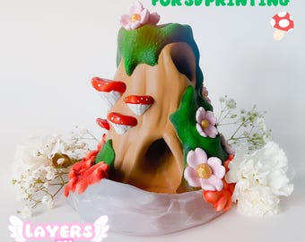 Wood Stump Dice tower, board game accessories, .STL File for 3d printing