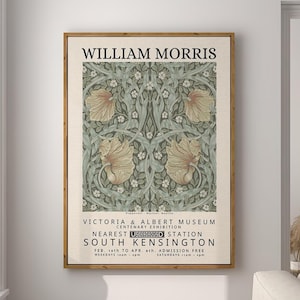 Pimpernel, William Morris Print, Exhibition Poster, Textile Wall Art, Art Nouveau Print, Large Wall Art Canvas #126