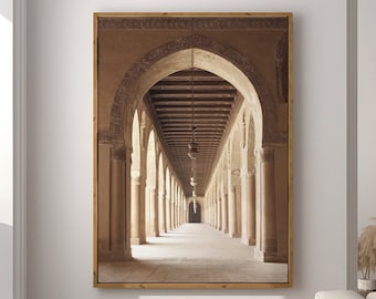 Vintage Cairo Mosque Art Print, Islamic Wall Art Muslim Architecture Poster Arabic Decor, Eid Ramadan Gift, Large Wall Art Canvas #2023