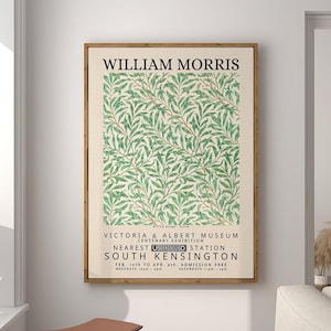 Willow Bough - Green, William Morris Print, Exhibition Poster, Textile Wall Art, Art Nouveau Print, Large Wall Art Canvas #150