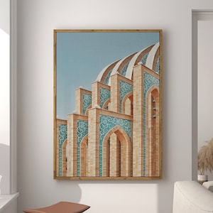 Mosque Art Print, Islamic Wall Art Muslim Architecture Poster Arabic Decor, Eid Ramadan Gift, Large Wall Art Canvas #2030