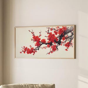 Plum Blossom Flowers Poster Print Asian Japanese Floral Decor Japandi Wabi Sabi Chinoiserie New Home Gift Large Wall Art Canvas #4501