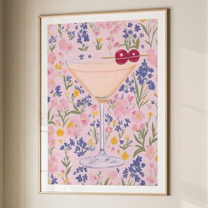 Manhattan Cocktail Poster Bar Cart Print Kitchen Decor Retro Art Food Drink Painting Large Wall Art Gallery Canvas Giclee #3285