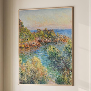 Claude Monet Monte Carlo Seaside Vintage Landscape Rustic Country Painting Antique Framed Extra Large Wall Art Canvas Giclee #2139