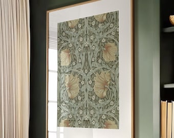 Pimpernel, William Morris Print, Exhibition Poster, Textile Wall Art, Art Nouveau Print, Large Wall Art Canvas #127