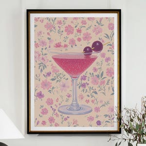 Manhattan Cocktail Poster Bar Cart Print Kitchen Decor Retro Art Food Drink Painting Large Wall Art Gallery Canvas Giclee #3284
