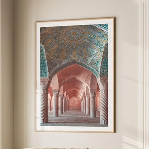 Mosque Art Print, Islamic Wall Art Muslim Architecture Poster Arabic Decor, Eid Ramadan Gift, Large Wall Art Canvas #2040