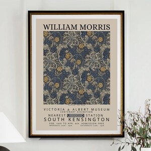 Seaweed - Ink,Woad, William Morris Print, Exhibition Poster, Textile Wall Art, Art Nouveau Print, Large Wall Art Canvas #134