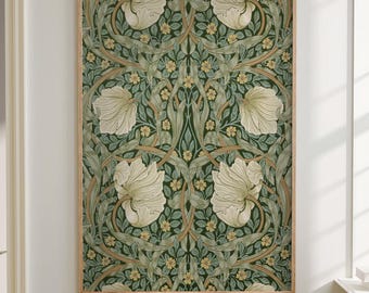 Pimpernel William Morris Print, Exhibition Poster, Textile Wall Art, Art Nouveau Print, Large Wall Art Canvas Giclee #1825