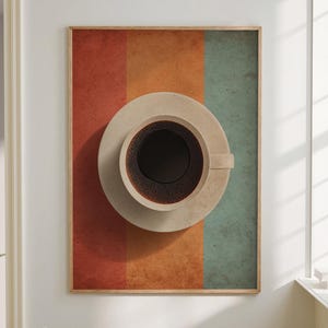 Coffee Black Americano Poster Coffee Bar Print Breakfast Kitchen Decor Retro Art Drink Painting Large Wall Art Gallery Canvas Giclee #3890