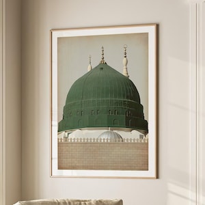 Mosque Art Print, Islamic Wall Art Muslim Architecture Poster Arabic Decor, Eid Ramadan Gift, Large Wall Art Canvas #2021
