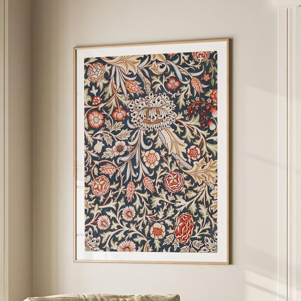 Trent William Morris Print, Exhibition Poster, Textile Wall Art, Art Nouveau Print, Large Wall Art Canvas Giclee #1840