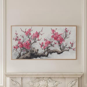 Plum Blossom Flowers Poster Print Asian Japanese Floral Decor Japandi Wabi Sabi Chinoiserie New Home Gift Large Wall Art Canvas #4500