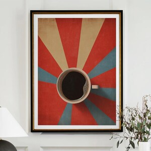 Coffee Black Americano Poster Coffee Bar Print Breakfast Kitchen Decor Retro Art Drink Painting Large Wall Art Gallery Canvas Giclee #3882