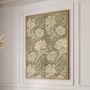 Chrysanthemum William Morris Print, Exhibition Poster, Textile Wall Art, Art Nouveau Print, Large Wall Art Canvas #885