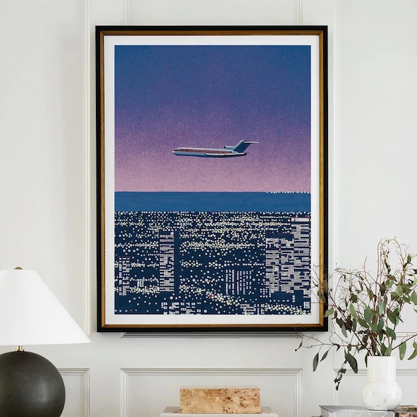 Hiroshi Nagai Downtown Sunset Retro Japanischer Kunstdruck Poster Asiatisches Dekor Japandi Vaporwave Anime Vintage Große Wandkunst Leinwand #1447