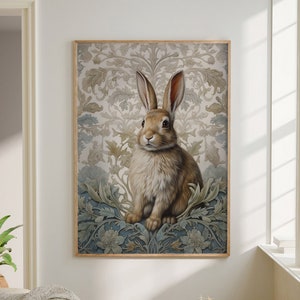 William Morris Inspired Rabbit Nursery Winter Art Prints Nature Poster ...