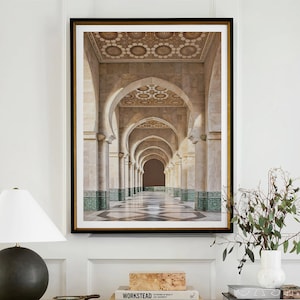 Mosque Art Print, Islamic Wall Art Muslim Poster Arabic Decor, Eid Ramadan Gift, Large Wall Art Canvas #2003