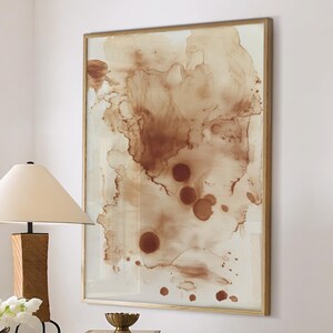 Neutral Abstract Poster Print Mid Century Modern Minimalist Painting Boho Decor Housewarming New Home Gift Wedding Large Wall Art #4586