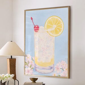 Tom Collins Cocktail Poster Bar Cart Print Kitchen Decor Retro Art Food Drink Painting Large Wall Art Gallery Canvas Giclee #3323