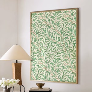 Willow Bough - Green, William Morris Print, Exhibition Poster, Textile Wall Art, Art Nouveau Print, Large Wall Art Canvas #151