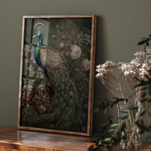 William Morris Inspired Peacock Art Print, Bathroom Art,Eclectic Wall Art,Art Deco Print,Decor Art Nouveau Wall Art,Extra Large Wall Art 220