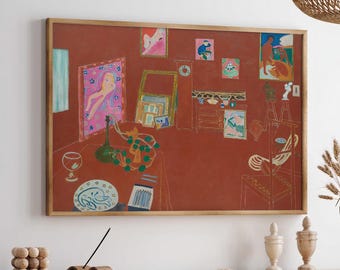 The Red Studio, Matisse Wall Art, Matisse Print, Henri Matisse, Aesthetic Poster, Famous Art Print, Exhibition Poster, Large Wall Art #37