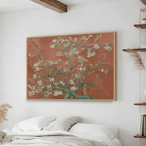 Chinoiserie Art Print Almond Blossom Chinese Wall Art Decor Asian Botanical Art Floral, Classic Art Print, Large Wall Art Canvas #731