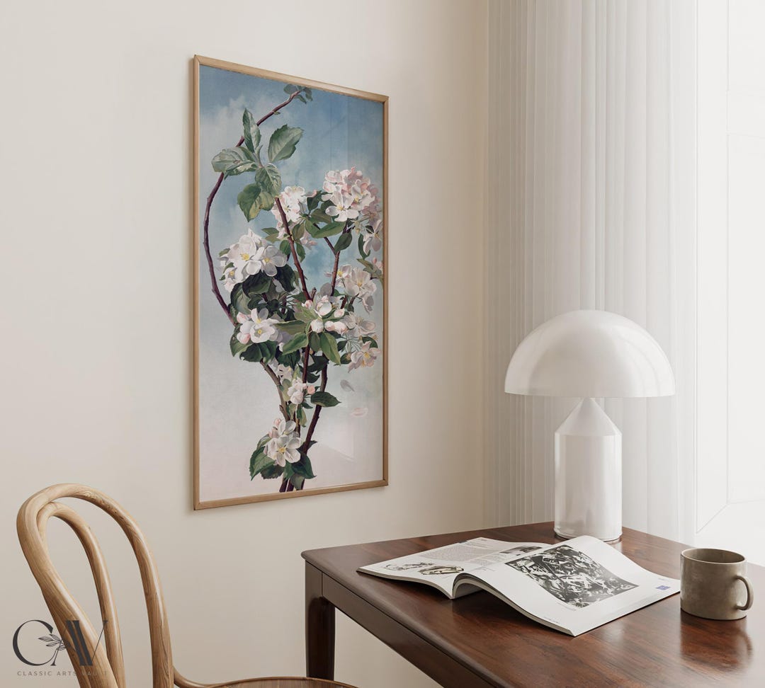 Apple Blossoms Flower Art Print Rustic Country Vintage Botanical Floral ...