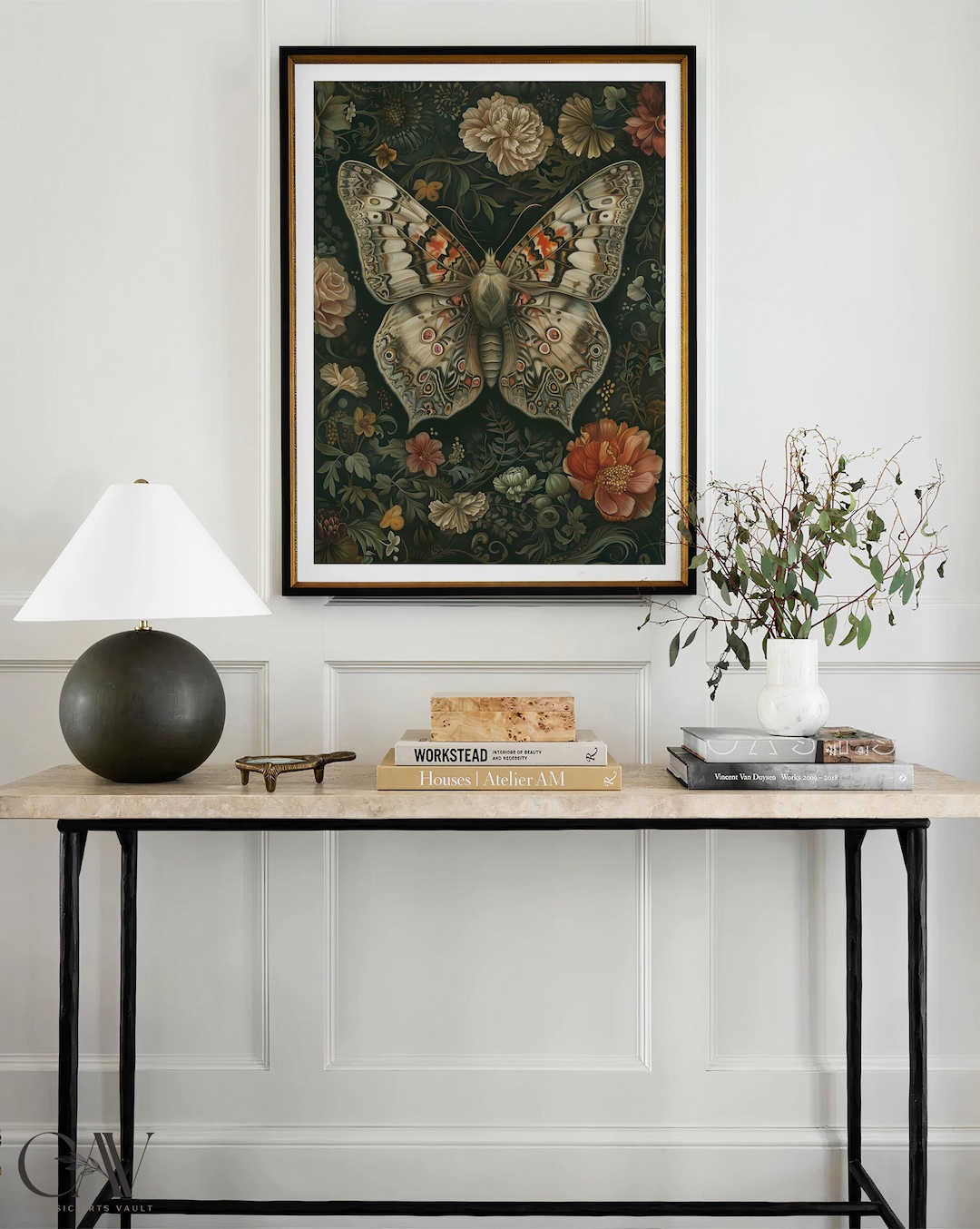 William Morris Inspired Butterfly Art Print, Butterfly Print, Butterfly ...