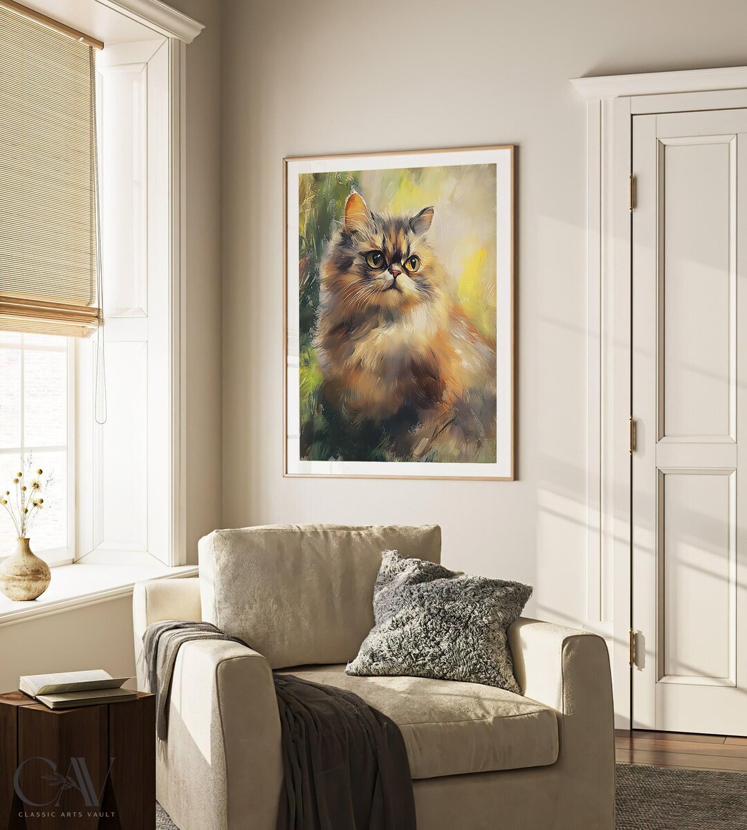 Persian Cat Print Animal Poster Gift Nursery Animal Lover Decor ...