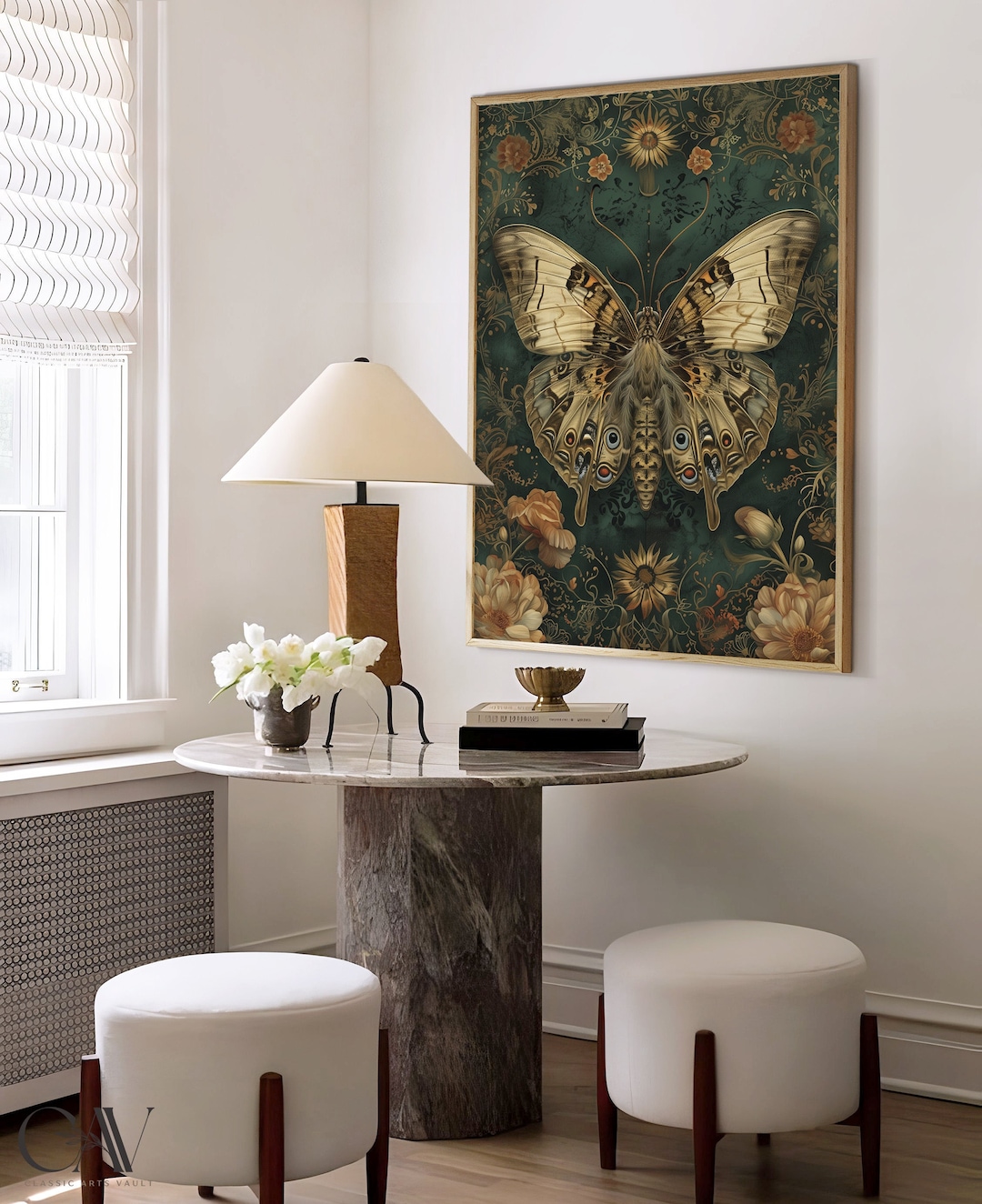 William Morris Inspired Butterfly Art Print, Butterfly Print, Butterfly ...