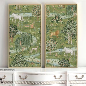 Owl & Willow William Morris Framed Canvas Giclee Print Art Nouveau 2 Piece Large Wall Art Set of Two Gallery #669.3