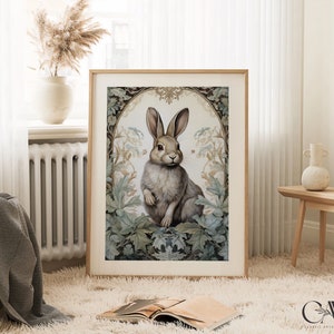 William Morris Inspired Rabbit Nursery Winter Art Prints Nature Poster ...