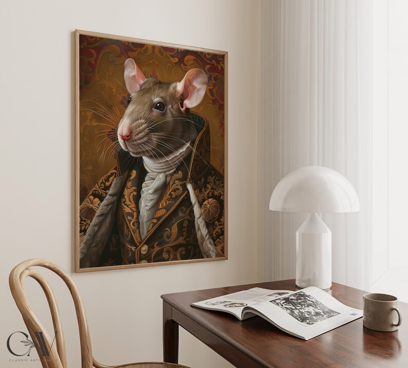 Victorian Rats Rat Royal Renaissance Portrait Vintage Print Victorian Animal Portrait ...