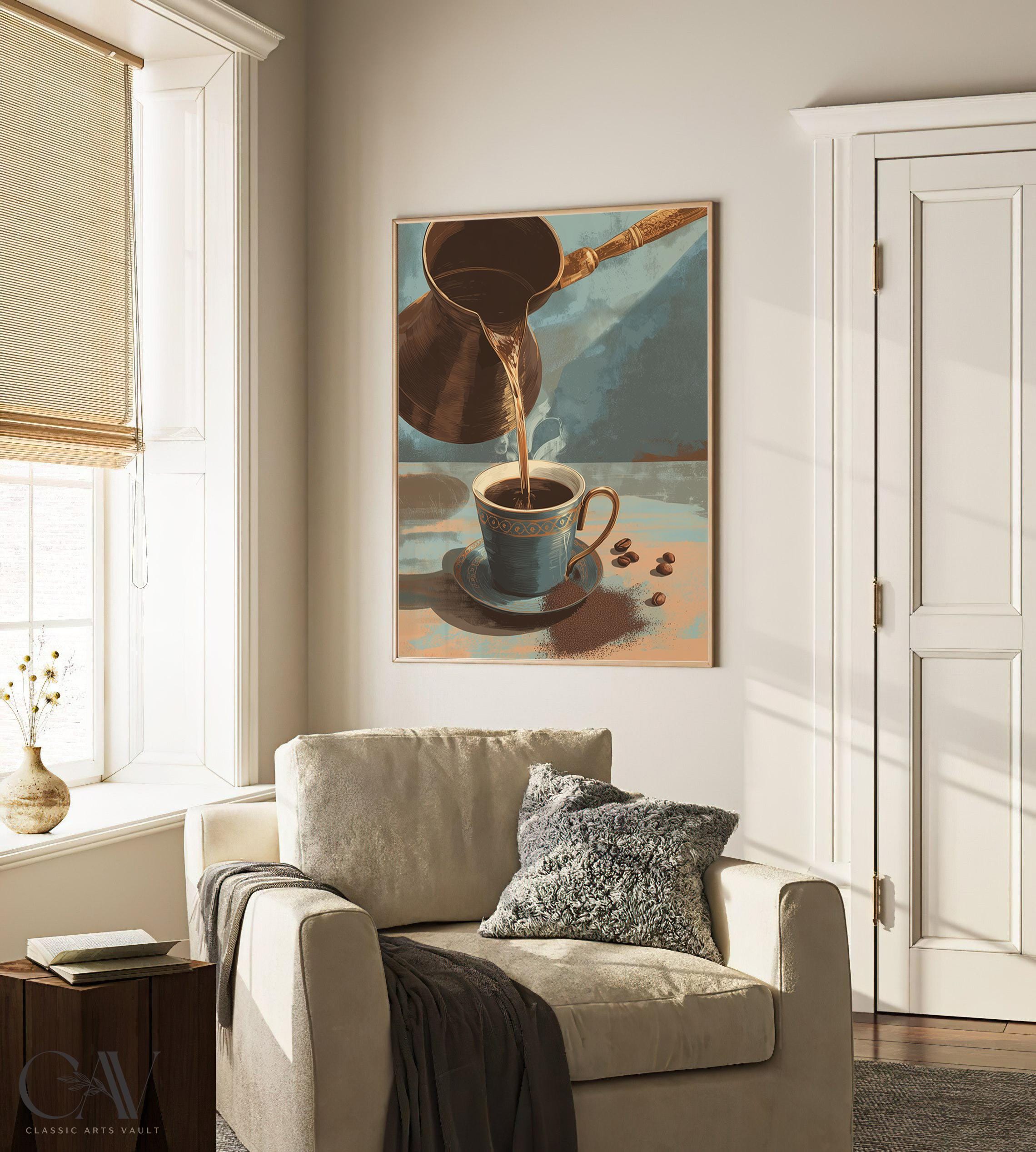 Turkish Coffee Cezve Poster Coffee Bar Print Breakfast Kitchen