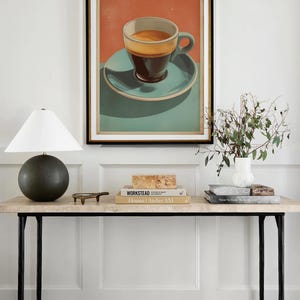 Coffee Espresso Poster Coffee Bar Print Breakfast Kitchen Decor Retro Food Art Drink Painting Large Wall Art Gallery Canvas Giclee #3852