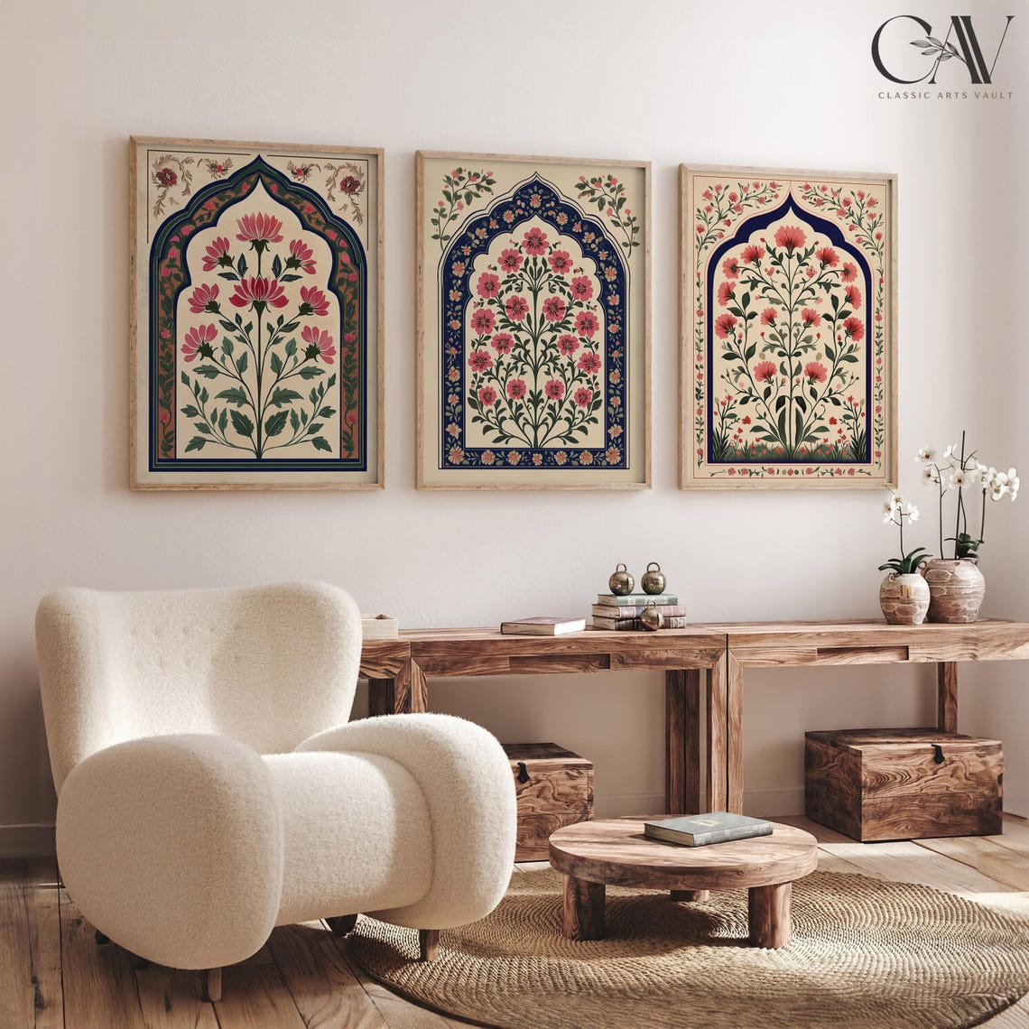 Floral Arch Art Print Islamic Muslim Poster Arabic Decor, Eid Ramadan ...