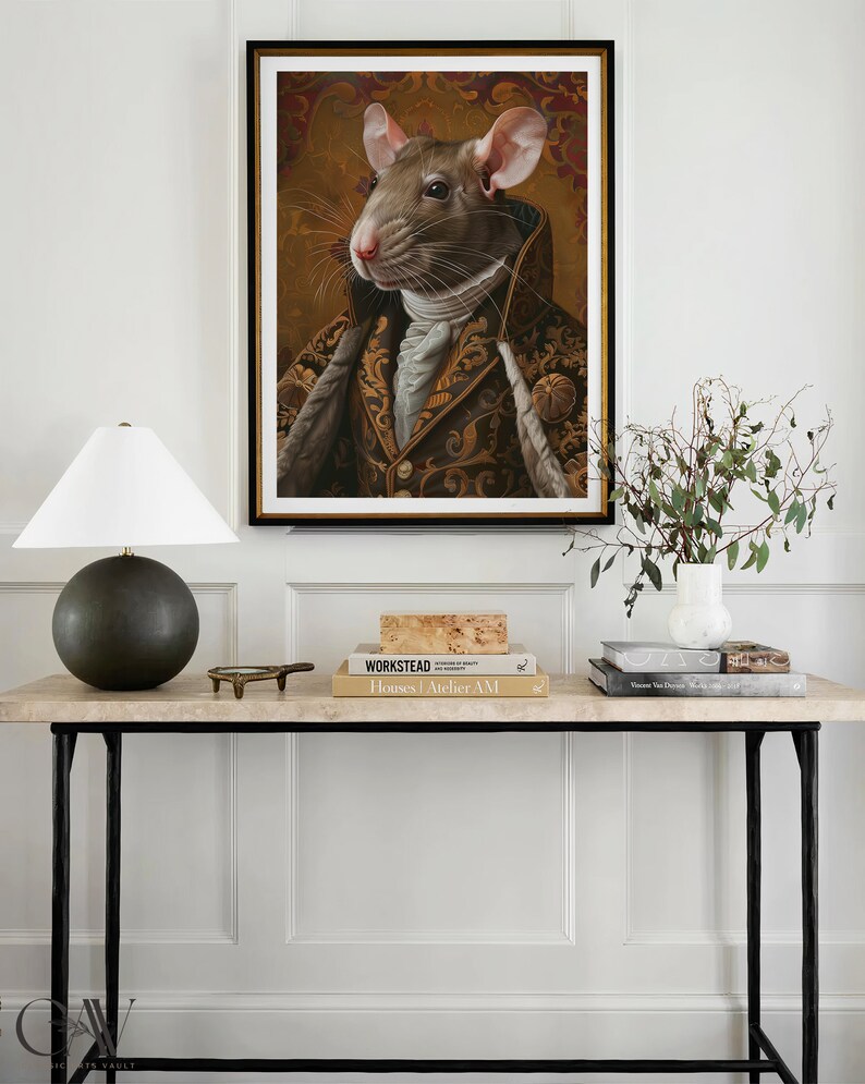 Victorian Rats Rat Royal Renaissance Portrait Vintage Print Victorian Animal Portrait ...