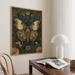 William Morris Inspired Butterfly Art Print, Butterfly Print, Butterfly ...