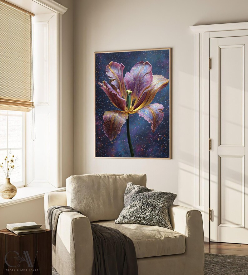 Ethereal Tulip Flower Art Print Botanical Decor Floral Eclectic ...