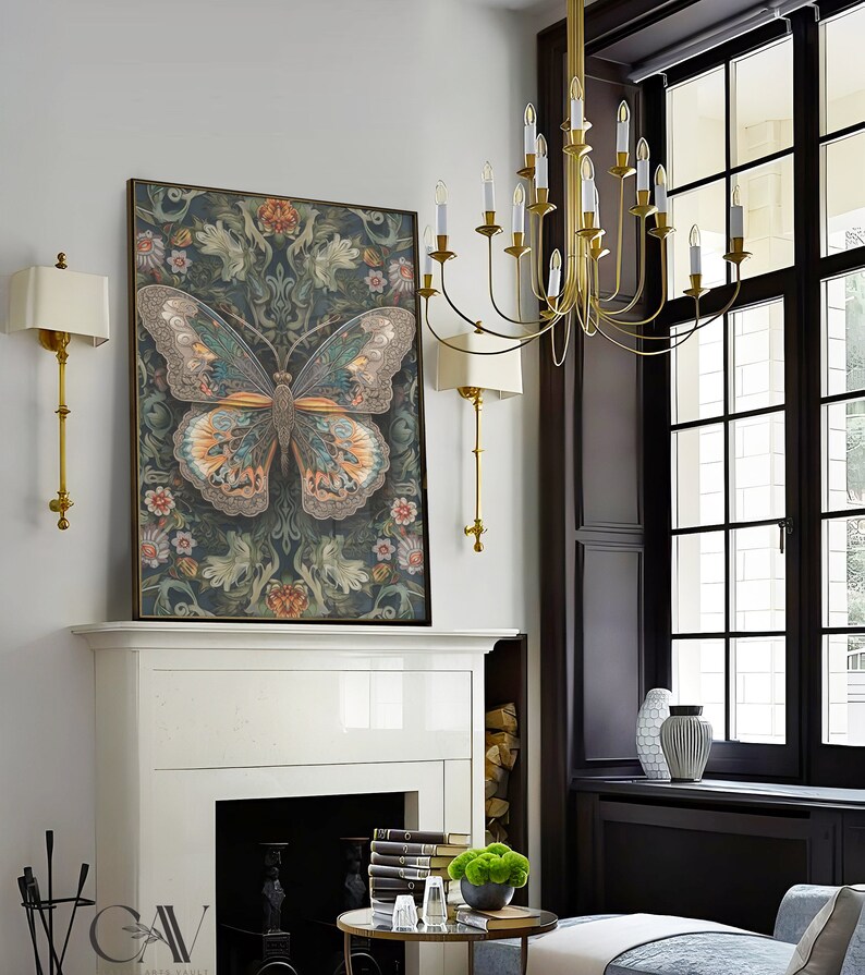 William Morris Inspired Butterfly Art Print, Butterfly Print, Butterfly ...
