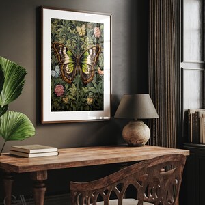 William Morris Inspired Butterfly Art Print, Butterfly Print, Butterfly ...