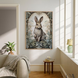 William Morris Inspired Rabbit Nursery Winter Art Prints Nature Poster ...