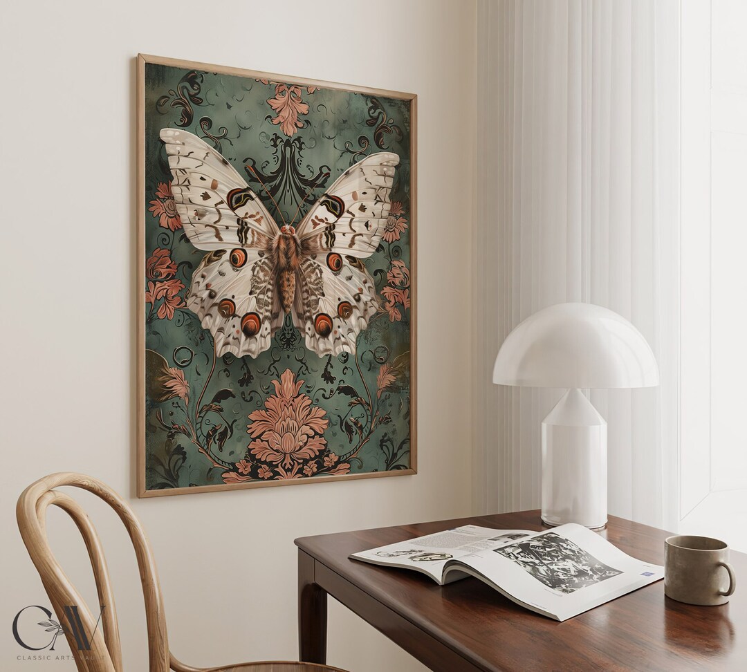 William Morris Inspired Butterfly Art Print, Butterfly Print, Butterfly ...