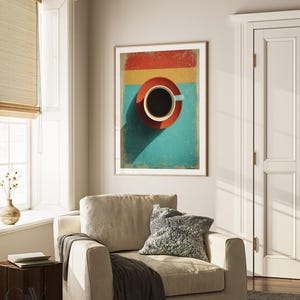 Coffee Black Americano Poster Coffee Bar Print Breakfast Kitchen Decor Retro Art Drink Painting Large Wall Art Gallery Canvas Giclee #3877