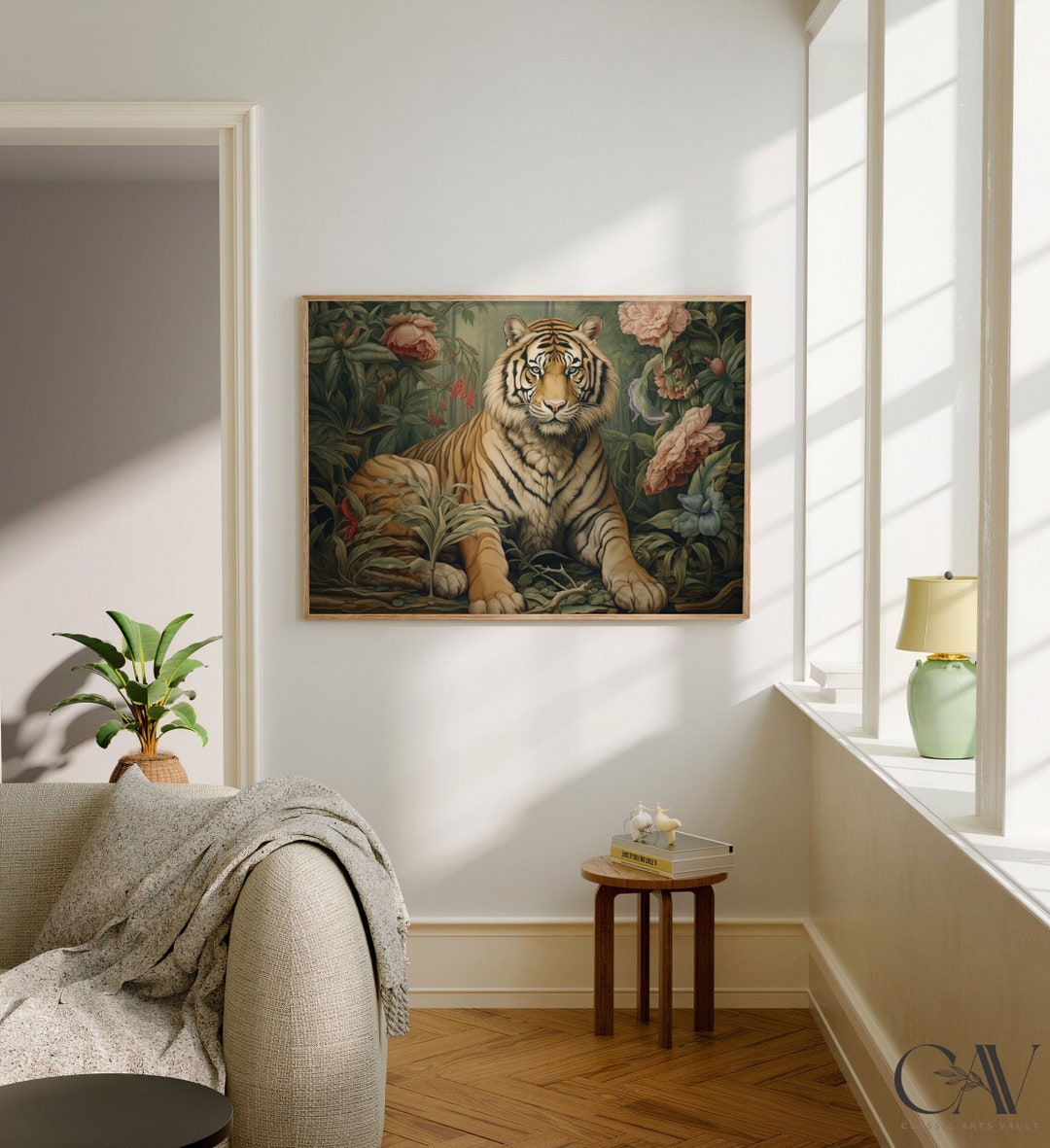 William Morris Inspired Tiger Art Print Poster Rustic - Etsy